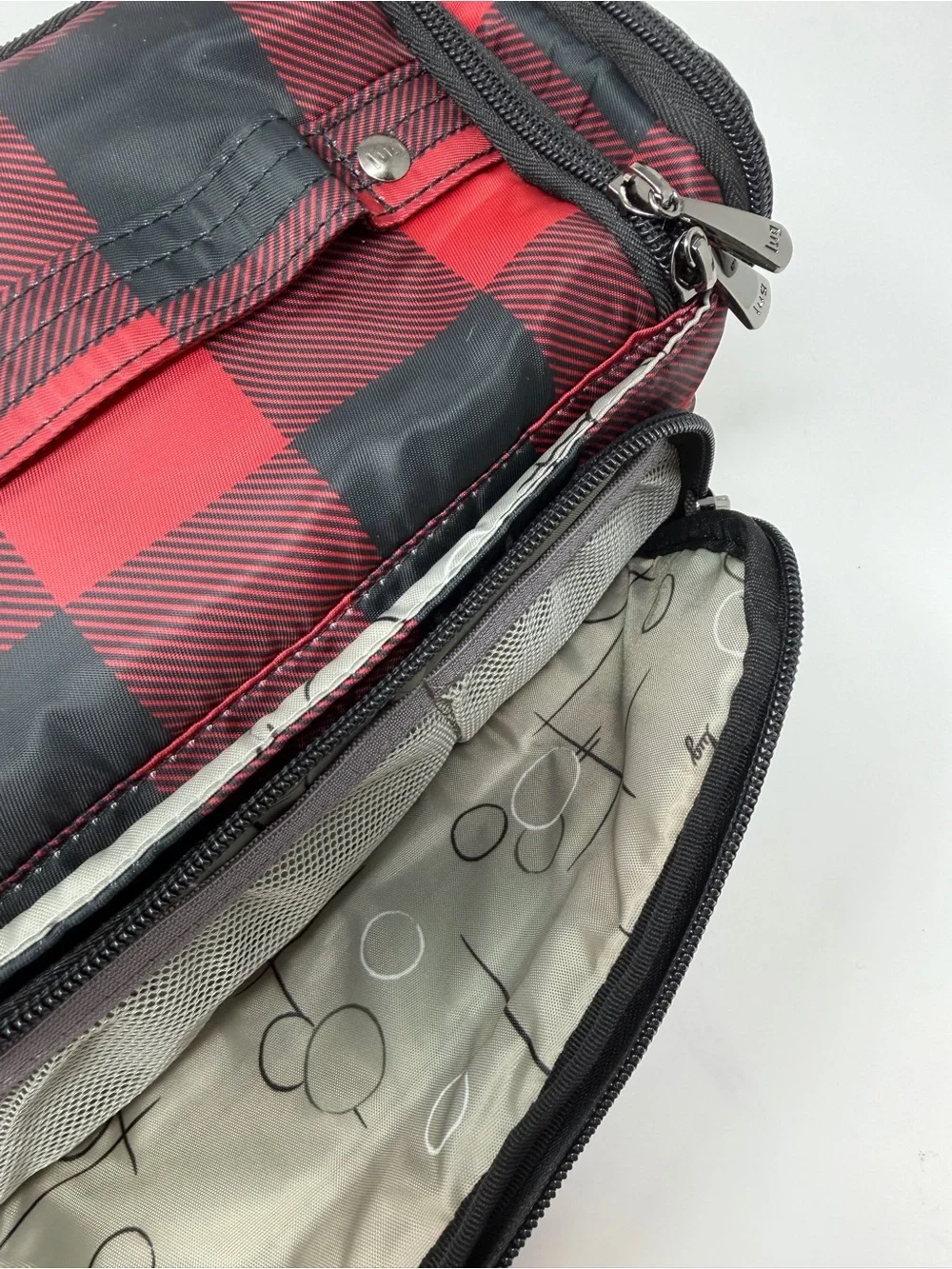 Lug Trolley Cosmetic Bag Red and Black Buffalo Check